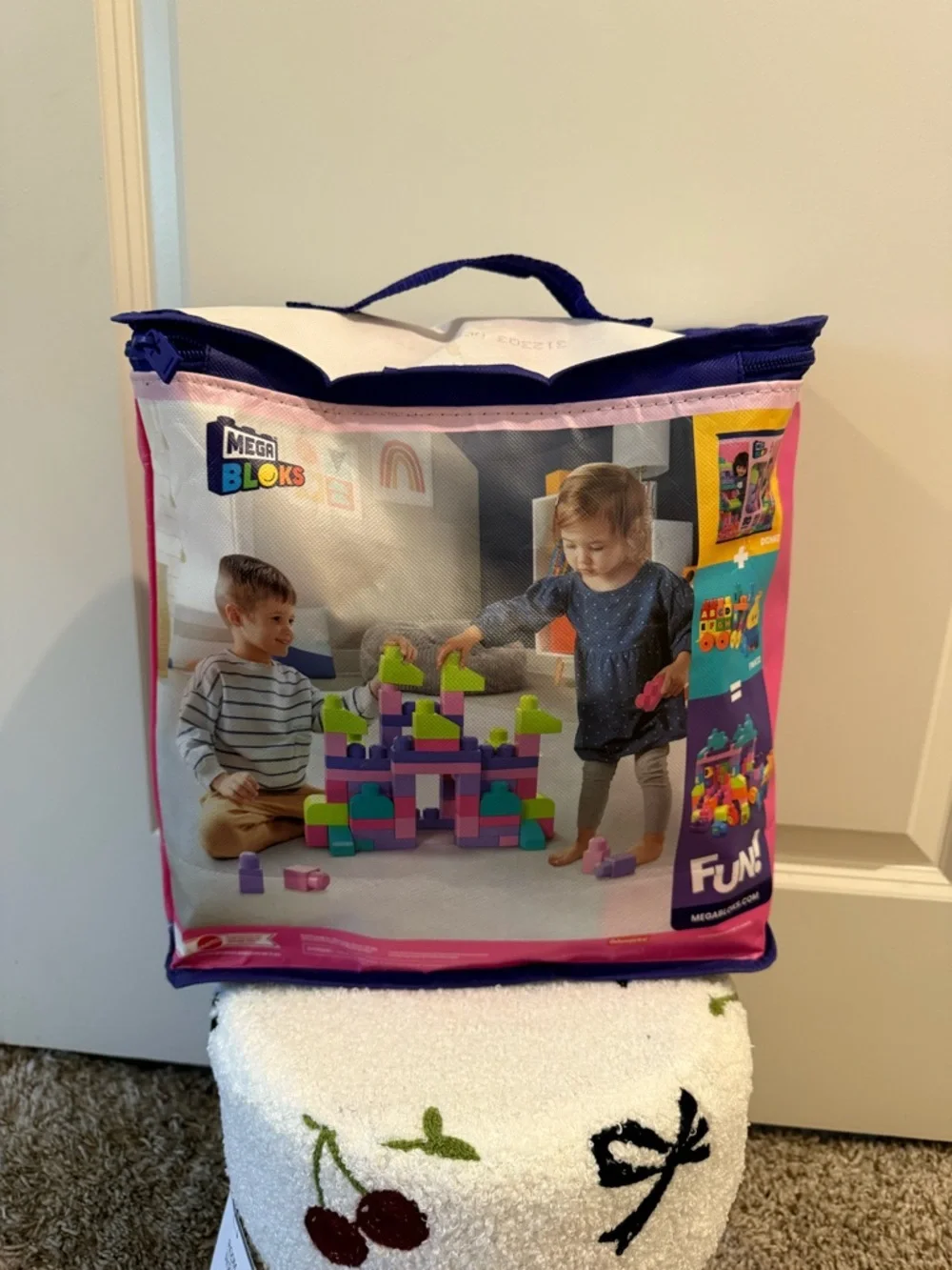 Fisher-Price Mega Bloks Pink Multicolor 80-Piece Building Bag